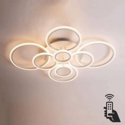 Luminaria CYCLE 8 aros, 160W, CCT, 0-10V, mando+WiFi, blanco
