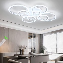 Luminaria CYCLE 8 aros, 160W, CCT, 0-10V, mando+WiFi, blanco