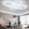 Luminaria CYCLE 8 aros, 160W, CCT, 0-10V, mando+WiFi, blanco