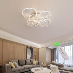 Luminaria CYCLE 8 aros, 160W, CCT, 0-10V, mando+WiFi, blanco