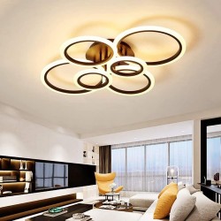 Luminaria CYCLE 6 aros, 75W, CCT, 0-10V, mando+WiFi, antracita