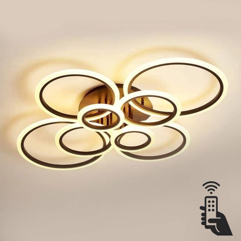 Luminaria CYCLE 8 aros, 160W, CCT, 0-10V, mando+WiFi, antracita