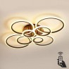 Luminaria CYCLE 8 aros, 160W, CCT, 0-10V, mando+WiFi, antracita