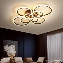 Luminaria CYCLE 8 aros, 160W, CCT, 0-10V, mando+WiFi, antracita