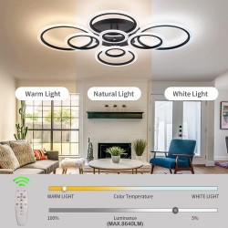 Luminaria CYCLE 8 aros, 160W, CCT, 0-10V, mando+WiFi, antracita