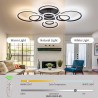 Luminaria CYCLE 8 aros, 160W, CCT, 0-10V, mando+WiFi, antracita