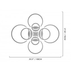 Luminaria CYCLE 8 aros, 160W, CCT, 0-10V, mando+WiFi, antracita