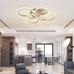 Luminaria CYCLE 75W 6 Aros Blanca CCT Regulable 0-10V con Mando y WiFi