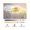 Luminaria CYCLE 8 aros, 160W, CCT, 0-10V, mando+WiFi, golden