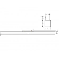 Conector L vertical Carril SLIM 48V, negro
