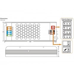 Fuente de alimentación Slim DC48V/100W/2,1A Regulable