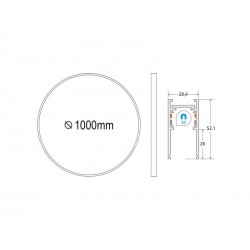 Conector doble 130mm Carril SLIM 48V, negro