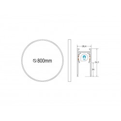 Conector doble 130mm Carril SLIM 48V, negro