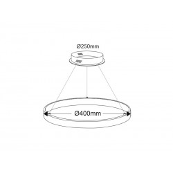 Luminaria colgante CYCLE OUT, 38W, antracita, Ø40cm