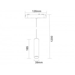 Foco Suspend SLIM 48V, 18W, 24º, negro