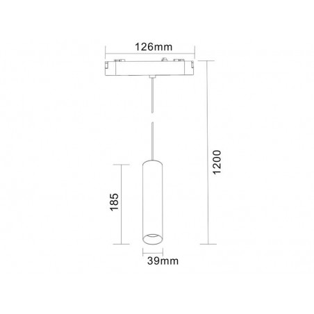 Foco Suspend SLIM 48V, 18W, 24º, negro