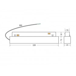 Conector L vertical Carril SLIM 48V, negro