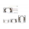 Conector L vertical Carril SLIM 48V, negro