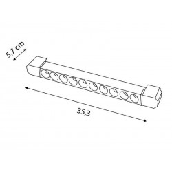 Foco carril LINEAL Chipled OSRAM 335, 20W, negro