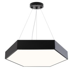 Luminaria colgante o superficie XAGON FULL, Ø600mm, 50W, negro