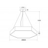 Luminaria colgante o superficie XAGON FULL, Ø600mm, 50W, negro