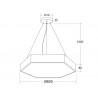 Luminaria colgante o superficie XAGON FULL, Ø600mm, 50W, negro