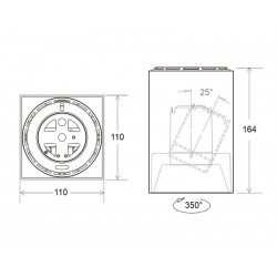 Lámpara de techo blanca PROLUX Suspend Housing Square 110