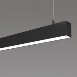 Lámpara colgante SERK, 70W, 208cm, TRIAC regulable, negro