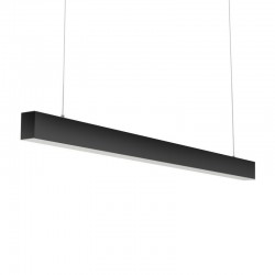 Lámpara colgante SERK, 70W, 208cm, TRIAC regulable, negro