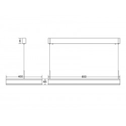 Luminaria colgante CUBE UP 96W, 800X400mm, CCT regulable