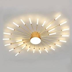 Lámpara Fireworks Led, 28W+4W, Ø105cm, CCT, gold + mando