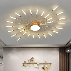 Lámpara Fireworks Led, 28W+4W, Ø105cm, CCT, gold + mando