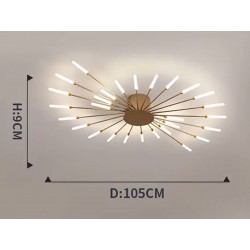 Lámpara Fireworks Led, 28W+4W, Ø105cm, CCT, gold + mando