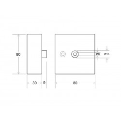 Kit suspensión cuadrado blanco, 80x80mm