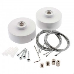 Kit doble suspensión redondo blanco, Ø75mm