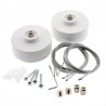 Kit doble suspensión redondo blanco, Ø75mm