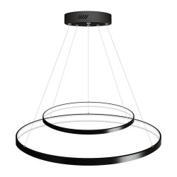 Luminaria colgante ELIX, 60W, negro, CCT Ajustable, Ø57+38cm