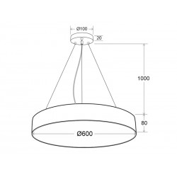 Kramfor BIG Suspend, 50W, Ø60cm, CCT, blanco