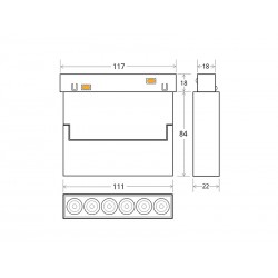 MAGNETIC Linear TAK 117mm Basculante, 6W