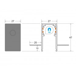 MAGNETIC TRACK empotrado Carril negro 2m