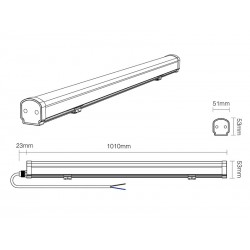 LED lineal, suspendido o superficie, 18W, RGB+CCT, RF, Alexa, SINC. 1m
