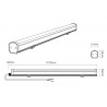 LED lineal, suspendido o superficie, 18W, RGB+CCT, RF, Alexa, SINC. 1m