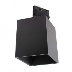 Foco LED Carril Trifásico Negro PROLUX Rail Housing Square 135