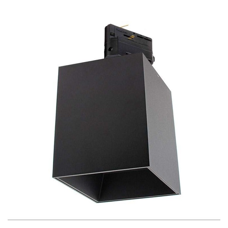 Foco LED Carril Trifásico Negro PROLUX Rail Housing Square 135