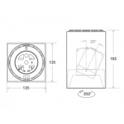 Foco LED Carril Trifásico Negro PROLUX Rail Housing Square 135