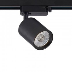 Foco carril Monofásico PIKE RAIL LED negro 10W, 5-CCT, Triac regulable