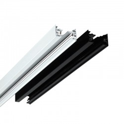 Carril monofásico con conector, 2 metros, negro, cuadrado
