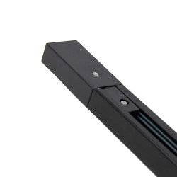 Carril monofásico con conector, 2 metros, negro, cuadrado