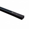 Carril monofásico con conector, 2 metros, negro, cuadrado