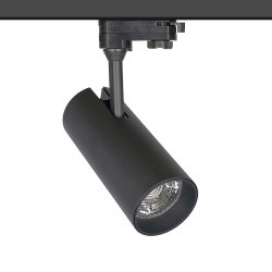 Foco carril Monofásico PROLUX, 25W, negro, CRI 90